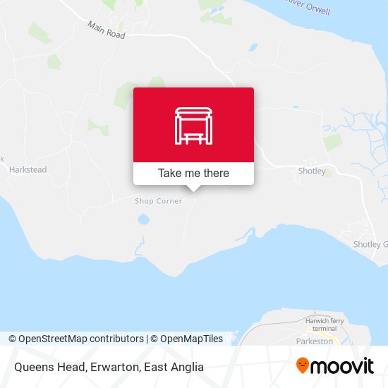 Queens Head, Erwarton map
