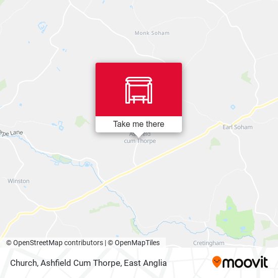 Church, Ashfield Cum Thorpe map