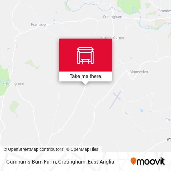 Garnhams Barn Farm, Cretingham map