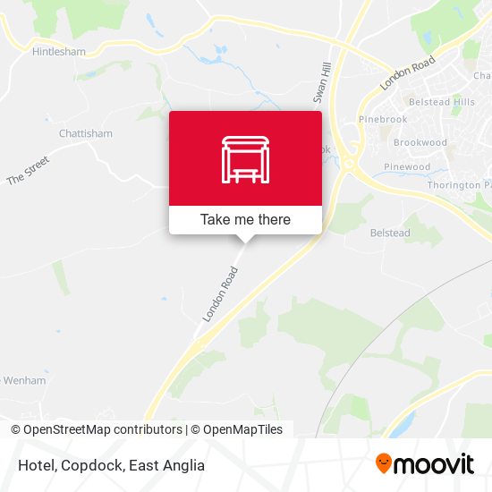 Hotel, Copdock map