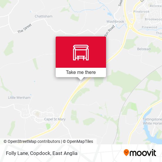 Folly Lane, Copdock map