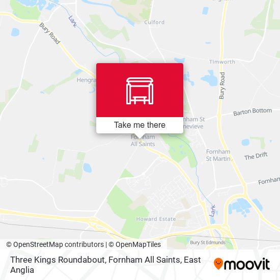 Three Kings Roundabout, Fornham All Saints map
