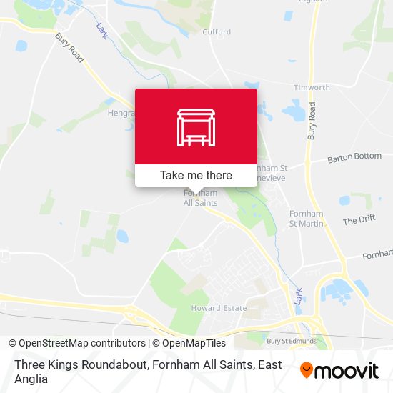 Three Kings Roundabout, Fornham All Saints map