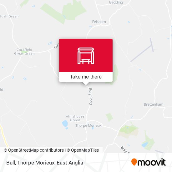 Bull, Thorpe Morieux map