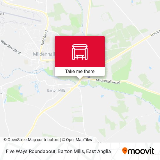 Five Ways Roundabout, Barton Mills map