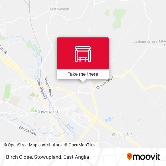 Birch Close, Stowupland map