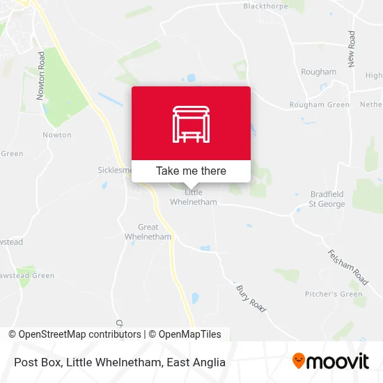 Post Box, Little Whelnetham map