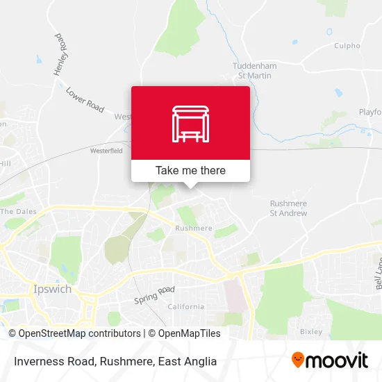 Inverness Road, Rushmere map