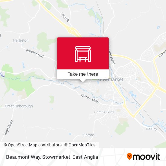 Beaumont Way, Stowmarket map