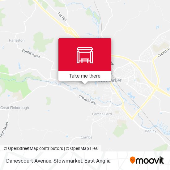Danescourt Avenue, Stowmarket map