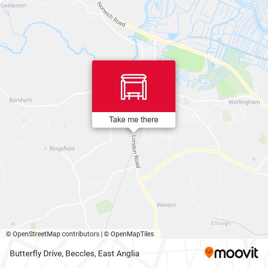 Butterfly Drive, Beccles map
