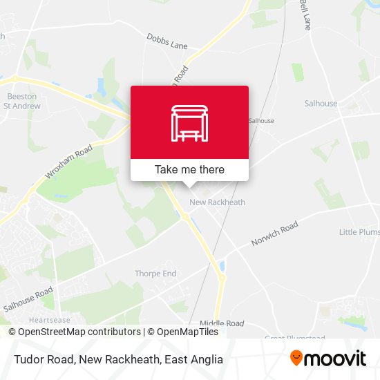 Tudor Road, New Rackheath map