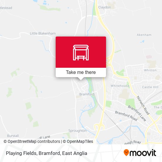 Playing Fields, Bramford map