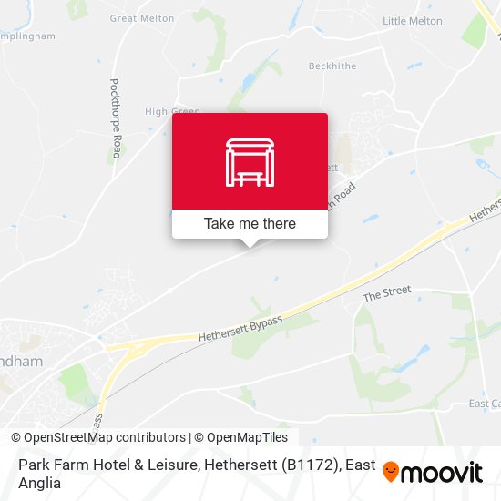 Park Farm Hotel & Leisure, Hethersett (B1172) map