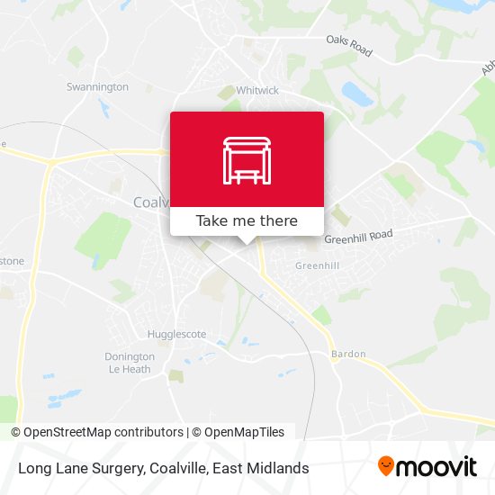 Long Lane Surgery, Coalville map