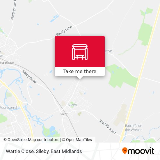 Wattle Close, Sileby map