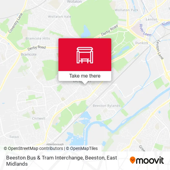 Beeston Bus & Tram Interchange, Beeston map