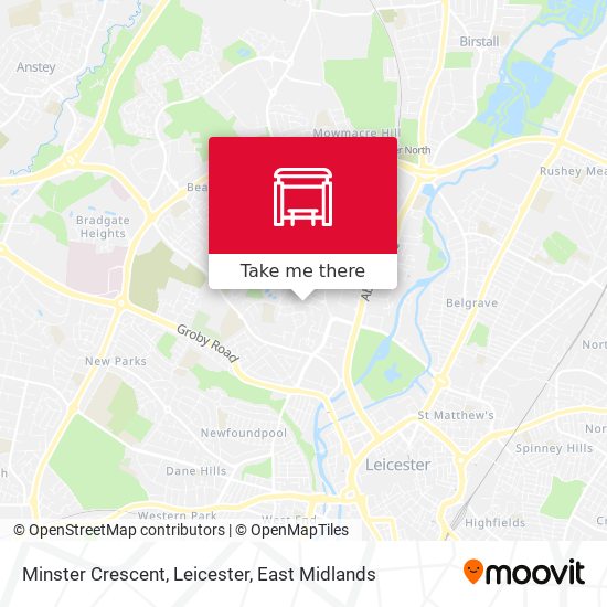 Minster Crescent, Leicester map