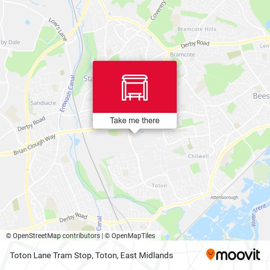 Toton Lane Tram Stop, Toton map