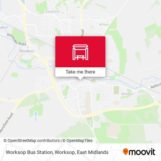 Worksop Bus Station, Worksop map