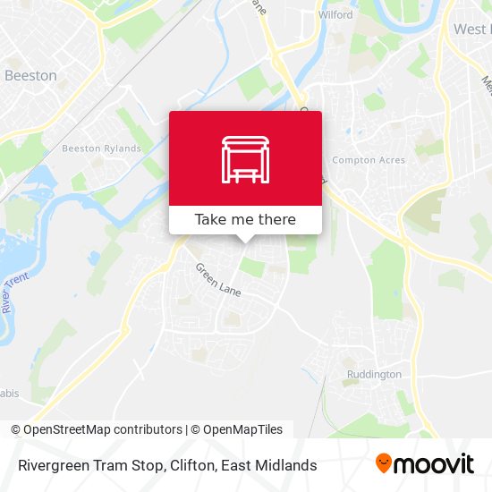 Rivergreen Tram Stop, Clifton map
