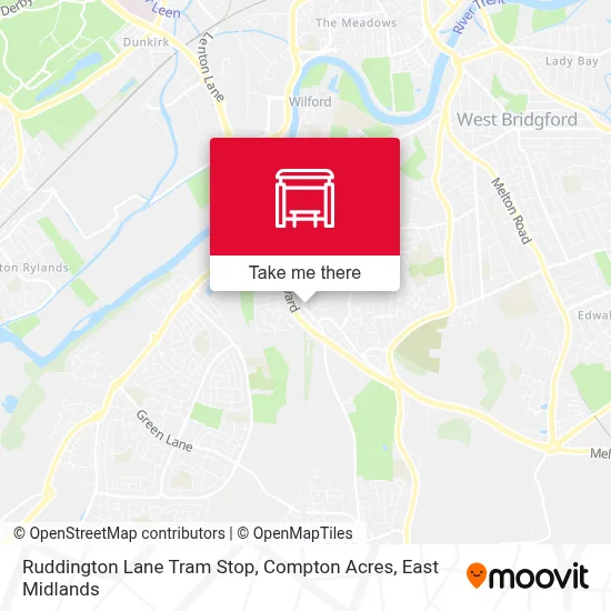Ruddington Lane Tram Stop, Compton Acres map