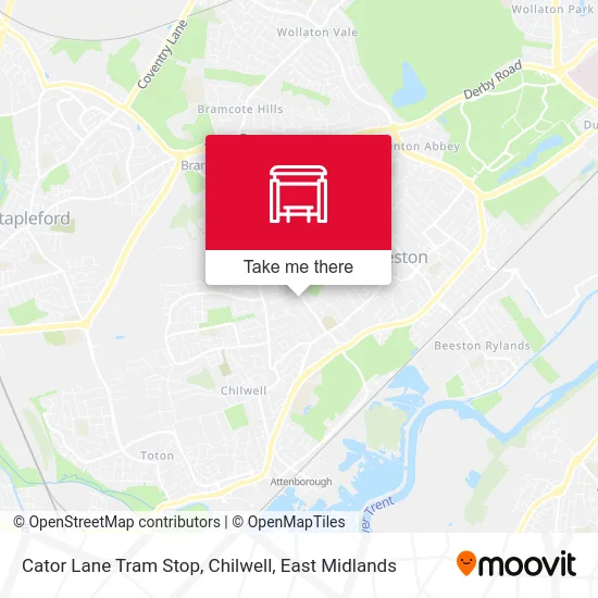 Cator Lane Tram Stop, Chilwell map