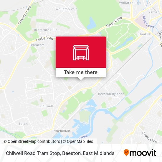 Chilwell Road Tram Stop, Beeston map