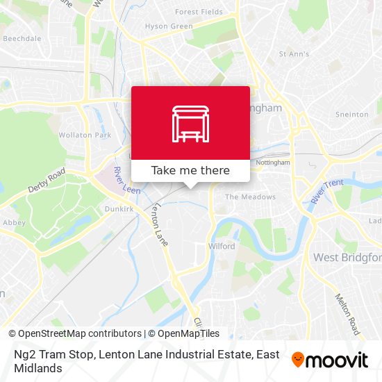 Ng2 Tram Stop, Lenton Lane Industrial Estate map