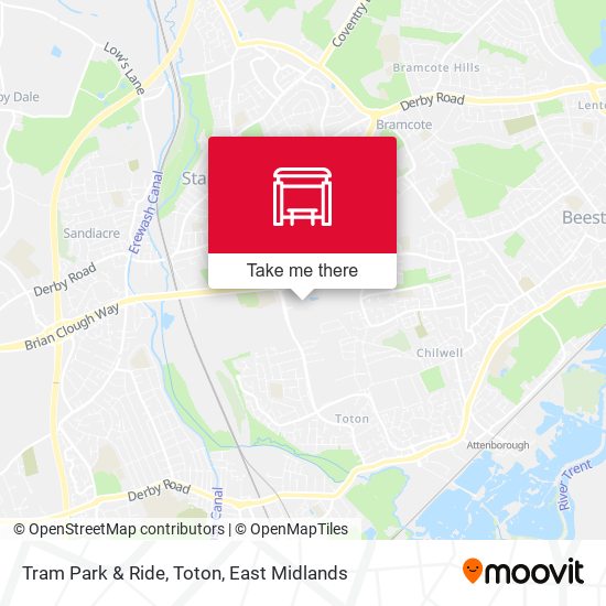 Tram Park & Ride, Toton map