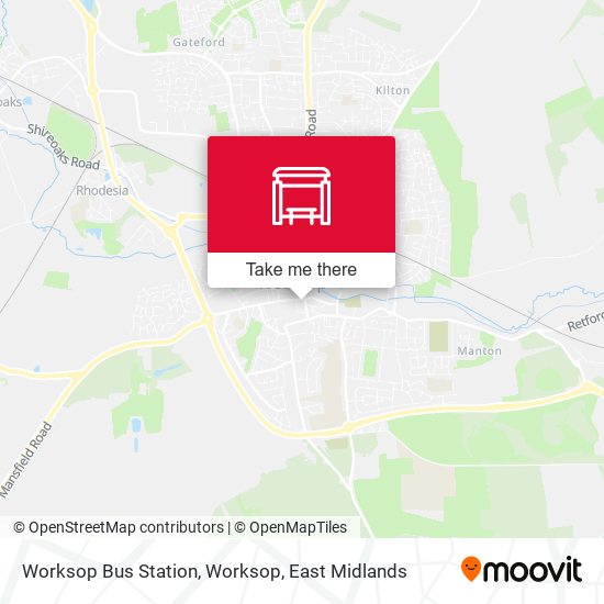 Worksop Bus Station, Worksop map