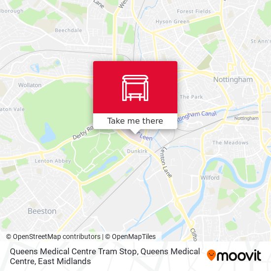 Queens Medical Centre Tram Stop, Queens Medical Centre map