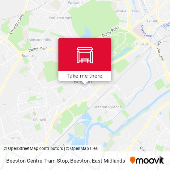 Beeston Centre Tram Stop, Beeston map