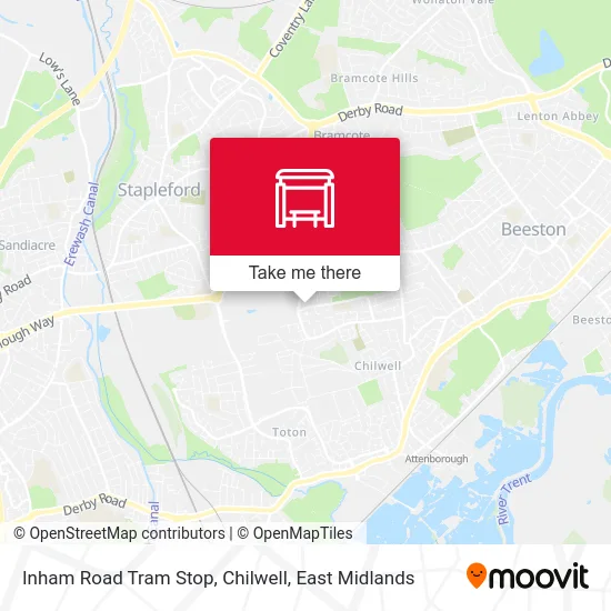 Inham Road Tram Stop, Chilwell map