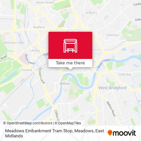 Meadows Embankment Tram Stop, Meadows map