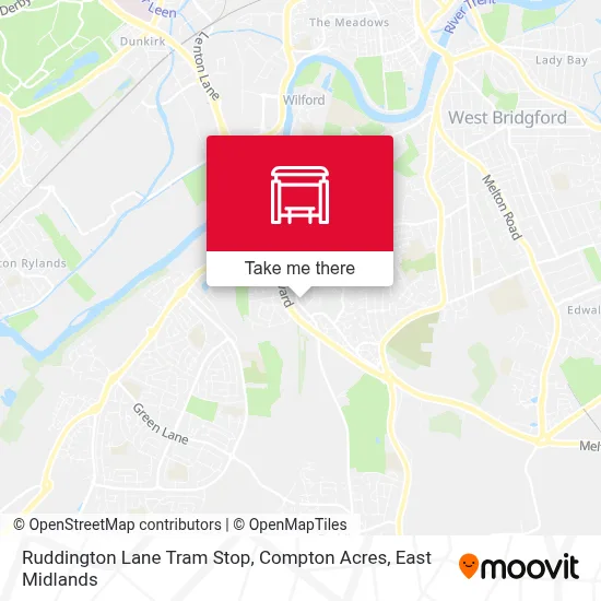 Ruddington Lane Tram Stop, Compton Acres map