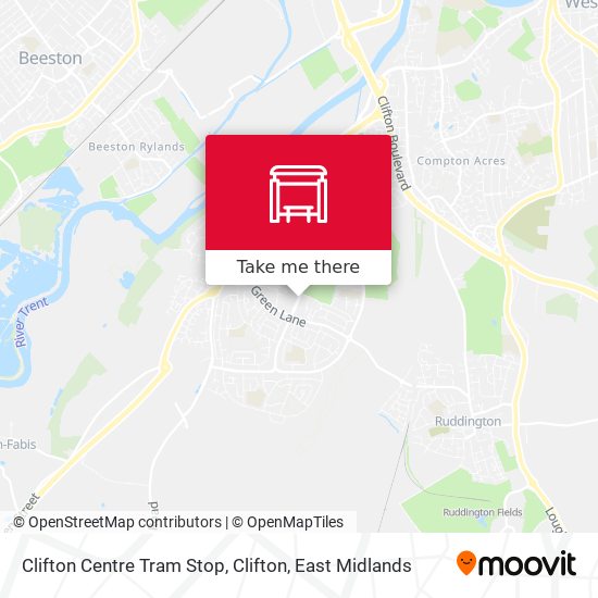 Clifton Centre Tram Stop, Clifton map