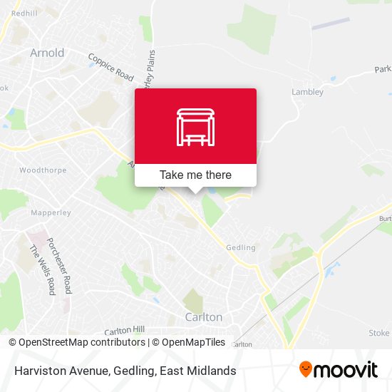 Harviston Avenue, Gedling map