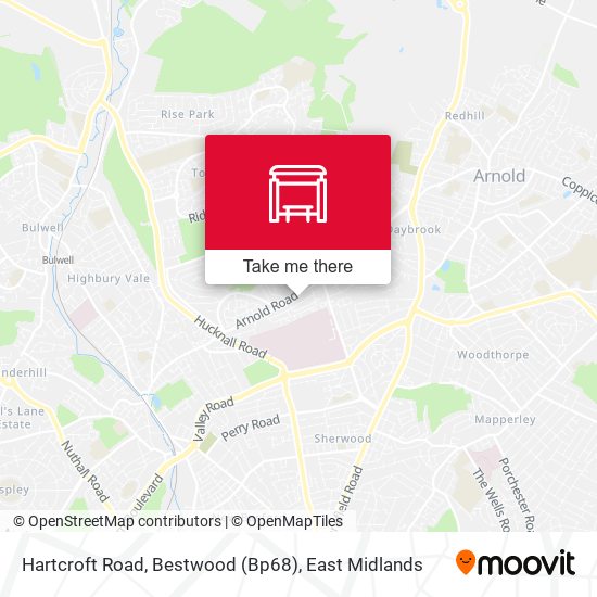 Hartcroft Road, Bestwood (Bp68) map
