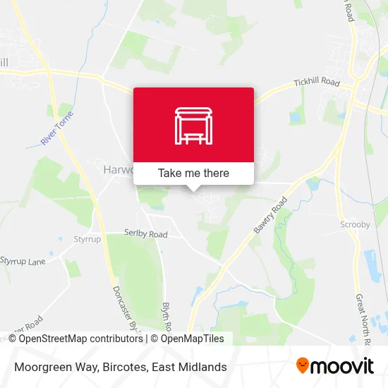 Moorgreen Way, Bircotes map