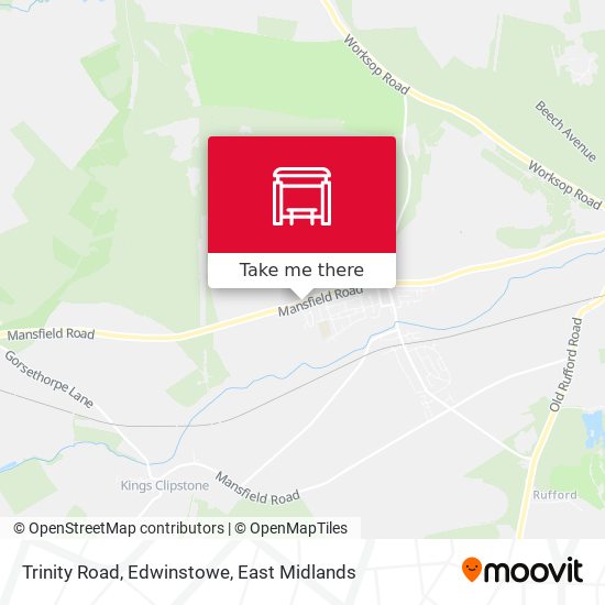 Trinity Road, Edwinstowe map