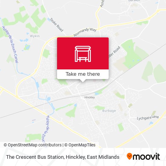 The Crescent Bus Station, Hinckley map