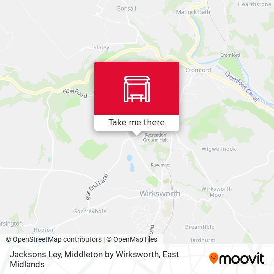 Jacksons Ley, Middleton by Wirksworth map