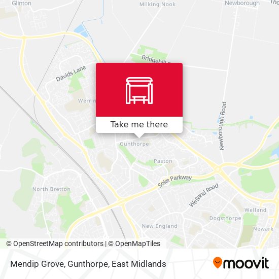 Mendip Grove, Gunthorpe map