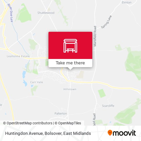 Huntingdon Avenue, Bolsover map