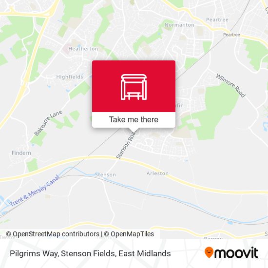 Pilgrims Way, Stenson Fields map