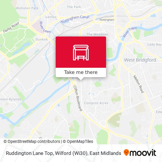 Ruddington Lane Top, Wilford (Wi30) map