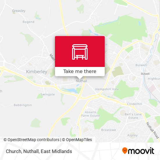 Church, Nuthall map