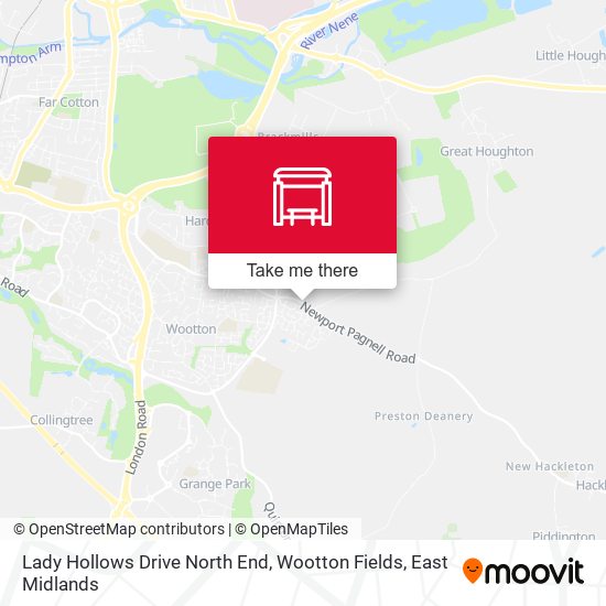 Lady Hollows Drive North End, Wootton Fields map