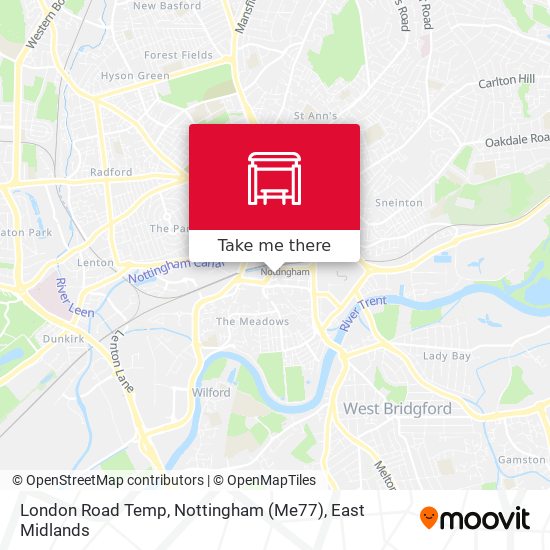 London Road Temp, Nottingham (Me77) map